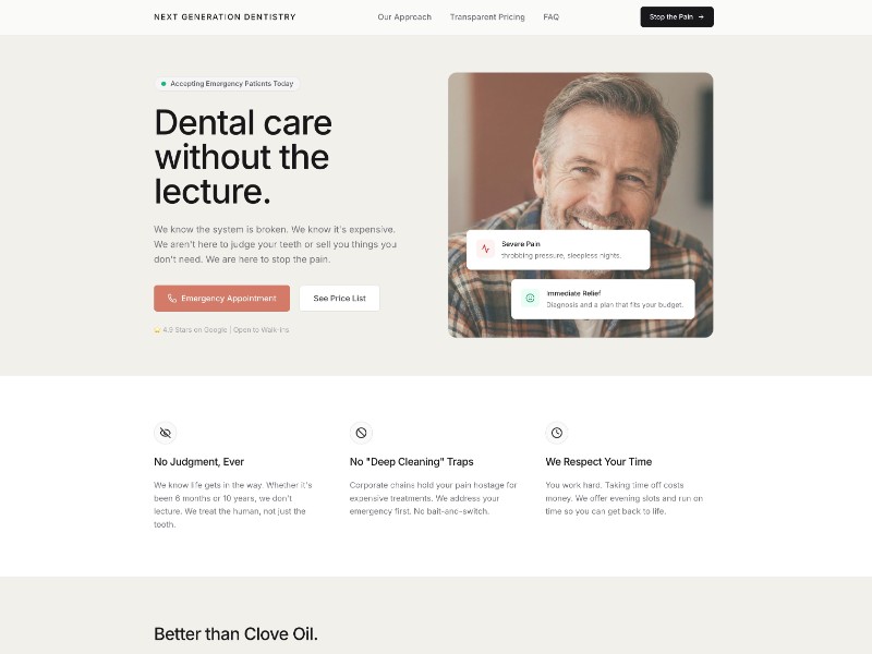 Preview for Dental Care Landing Page Template