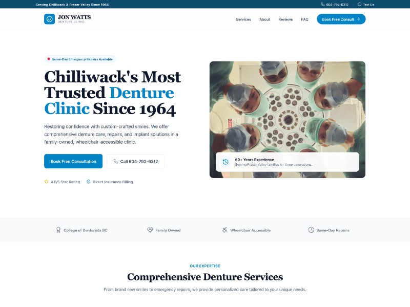 Preview for Denture Clinic Landing Page Template