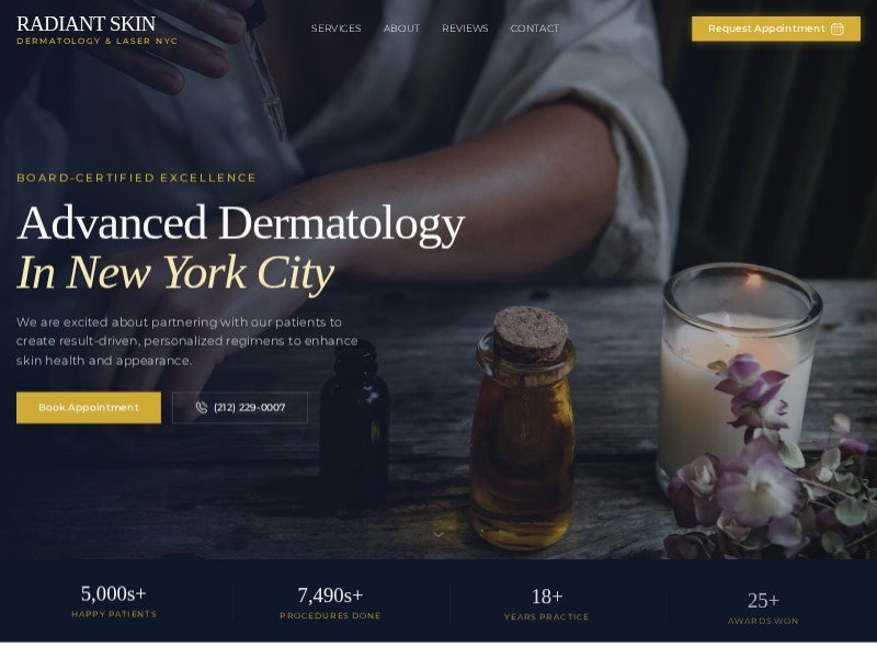 Preview for Radiant Skin Dermatology Landing Page Template