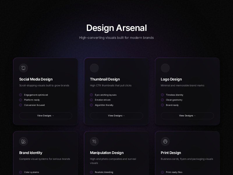 Preview for Design Arsenal Creative Services Grid Template