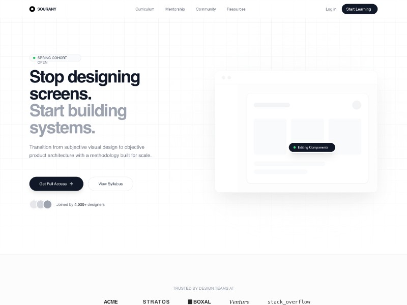 Preview for (Free Demo) Digital Product Design Course Landing Page Template