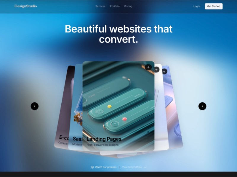 Preview for DesignStudio Web Design Landing Page Template