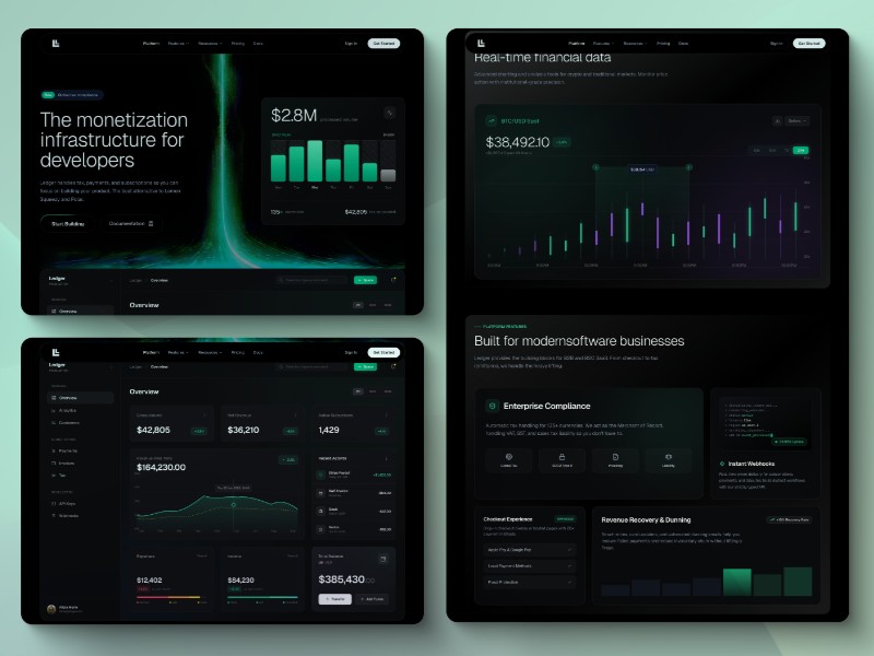 Preview for Ledger SaaS Monetization Landing Page Template