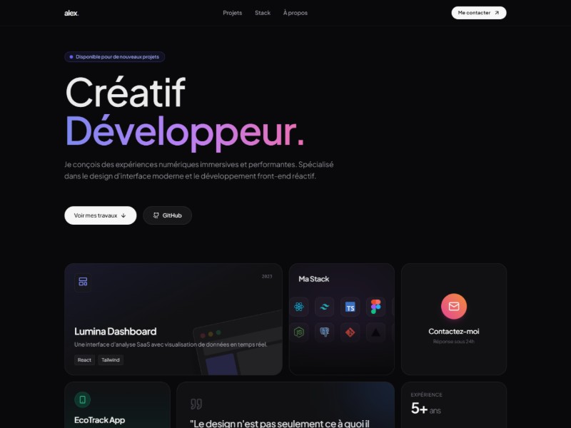 Preview for Developer Portfolio Landing Page Template