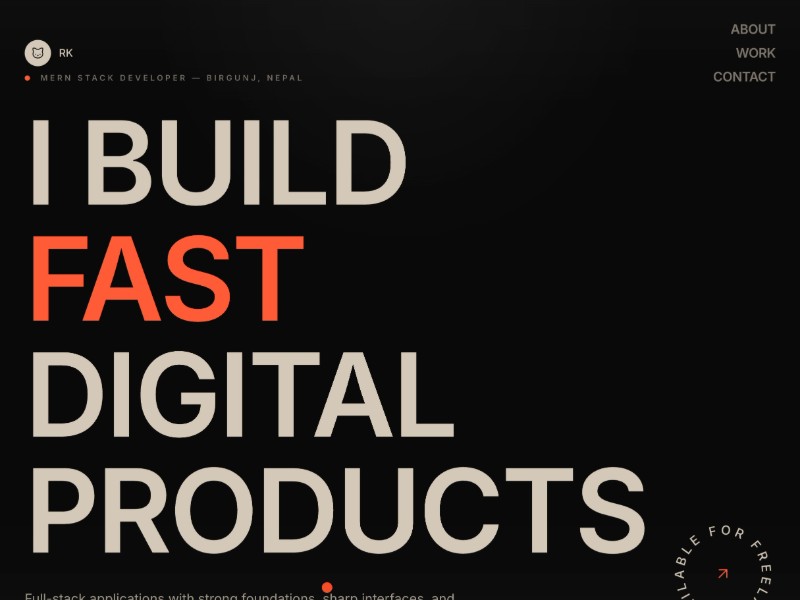 Preview for Developer Portfolio Landing Page Template