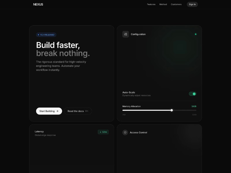 Preview for Developer SaaS Hero Interface Template