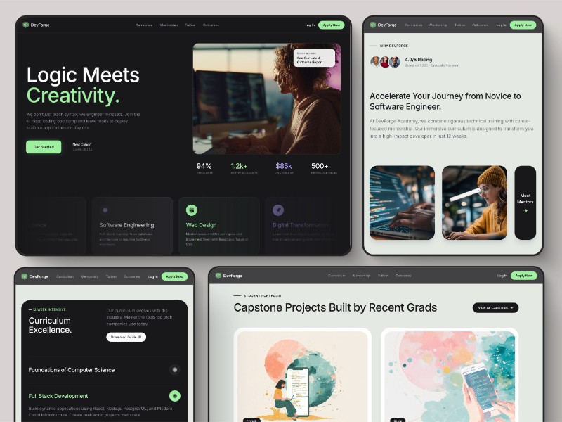Preview for DevForge Academy Coding Bootcamp Landing Page Template
