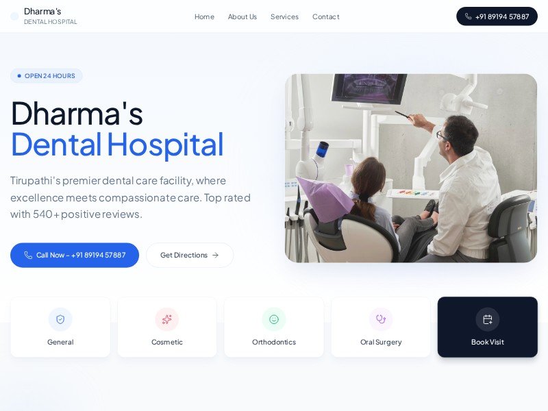 Preview for Dental Hospital Landing Page Template