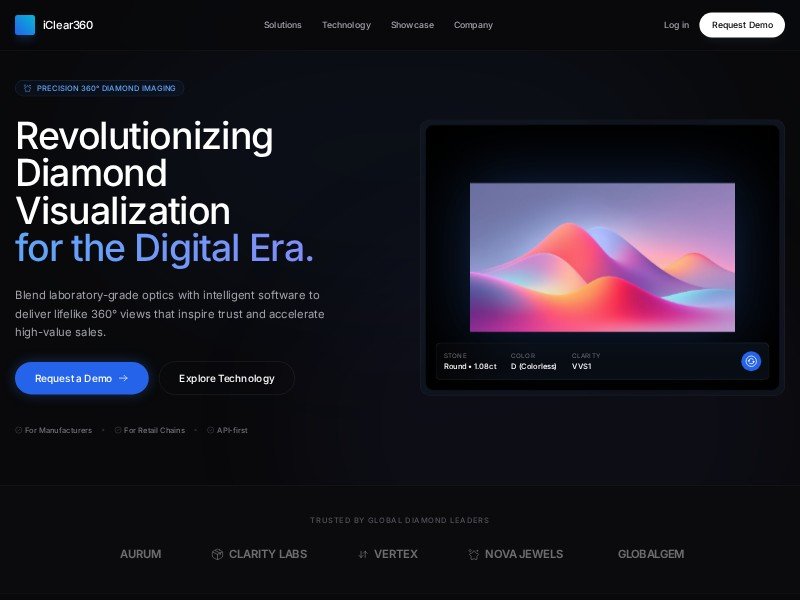 Preview for Diamond Visualization SaaS Landing Page Template
