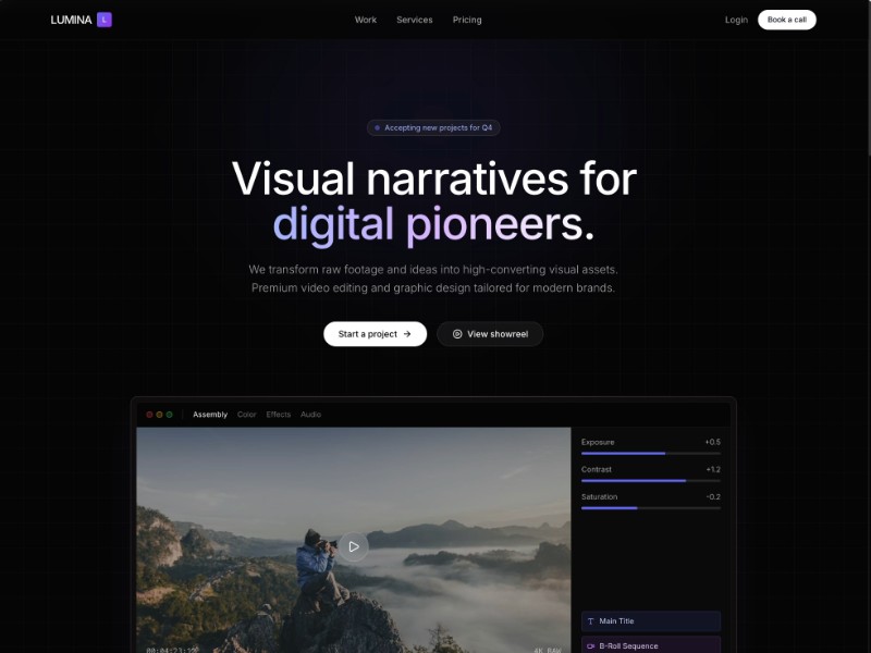 Preview for Digital Editing & Design Agency Landing Page Template