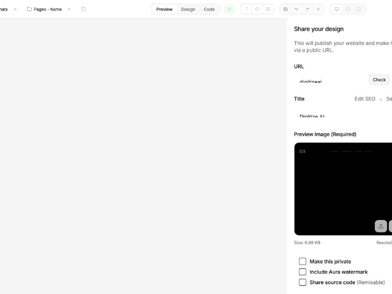 Preview for Digitize AI