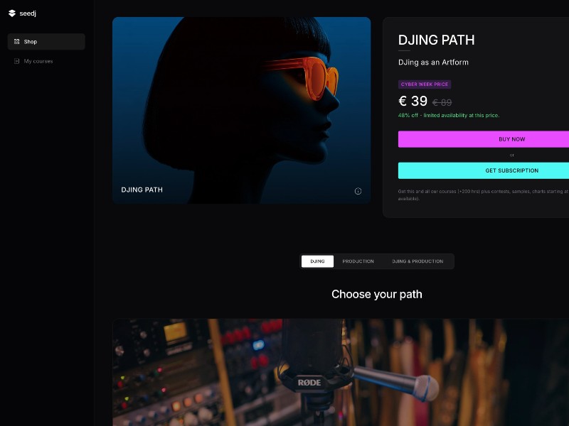 Preview for DJing Path Educational Landing Page Template