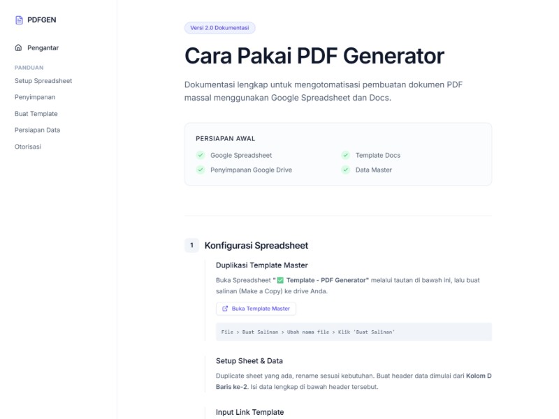 PDF Generator Documentation Template