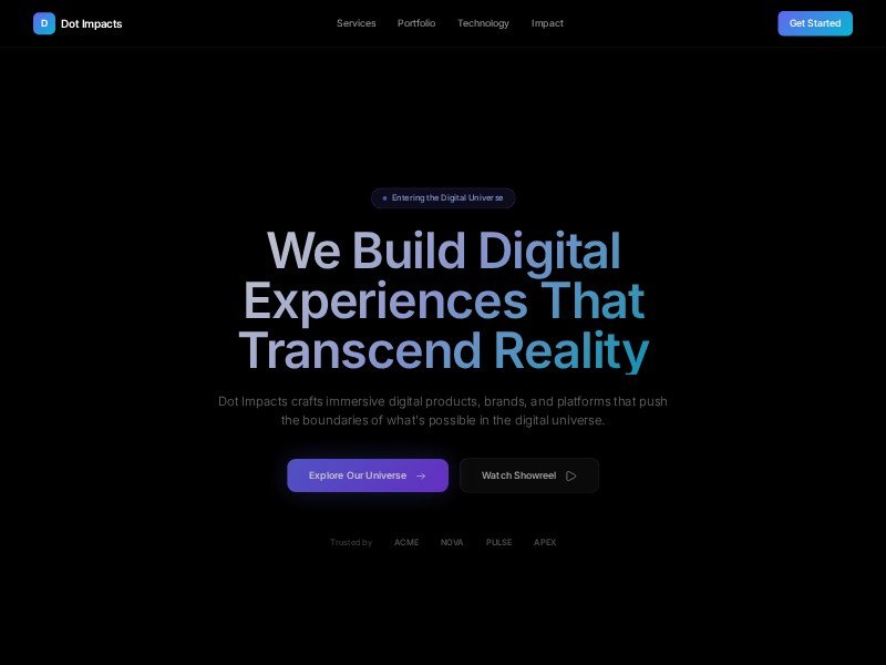 Preview for Dot Impacts Agency Landing Page Template