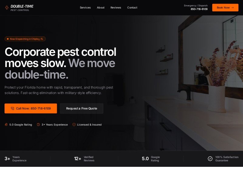 Preview for Double-Time Pest Control | Chipley, FL’s 5-Star Rapid Response Experts
