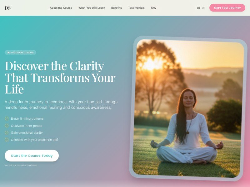Preview for Mindfulness Course Landing Page Template