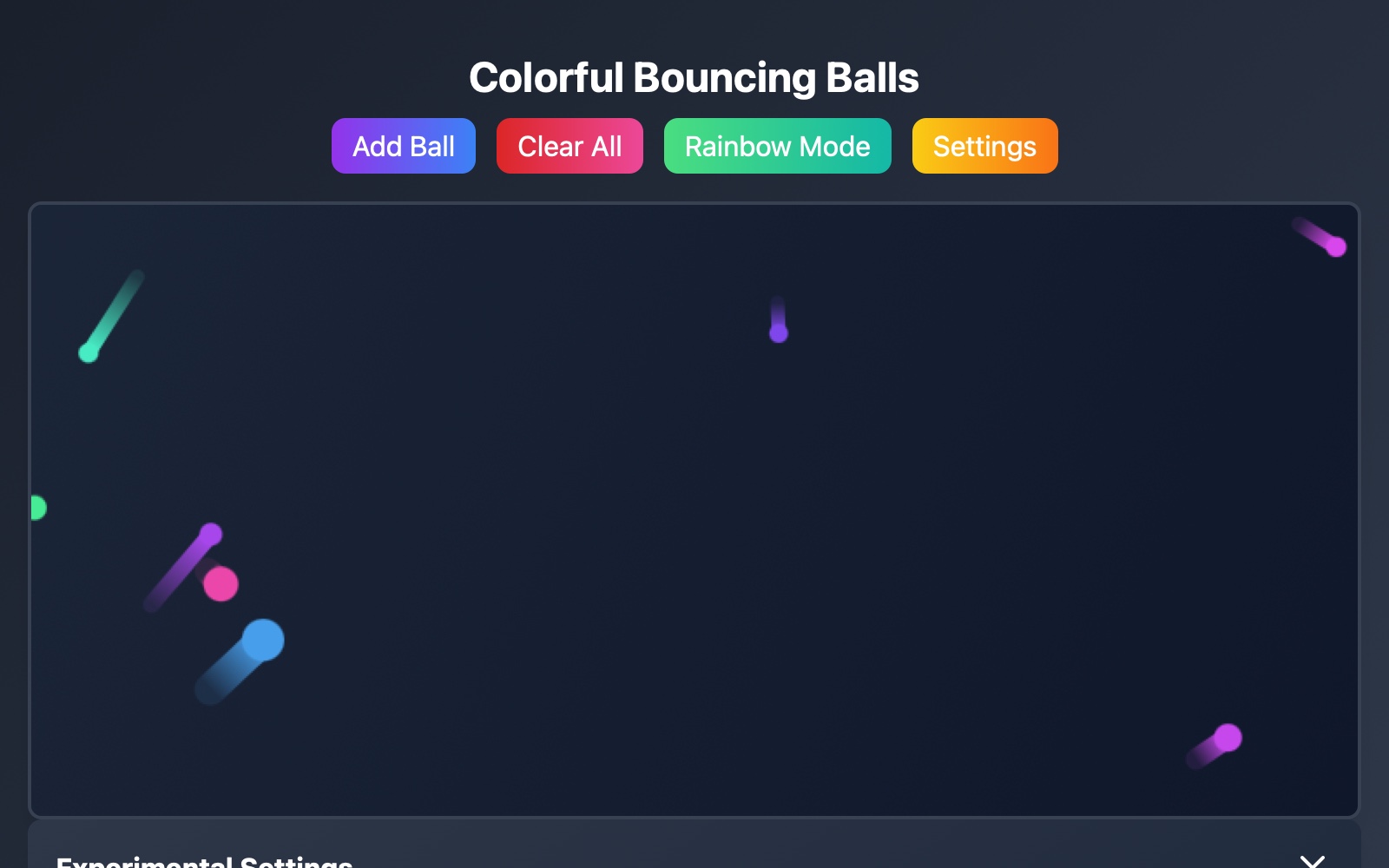 Preview for Interactive Canvas with Bouncing Balls