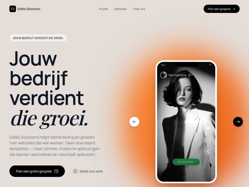 Preview for Eddie Solutions Agency Landing Page Template