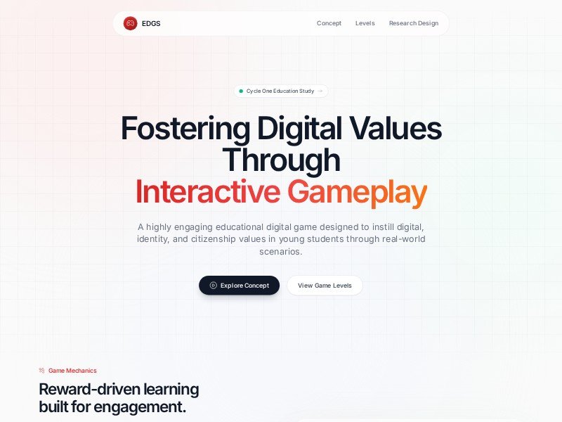 Preview for Educational Game Study Landing Page Template