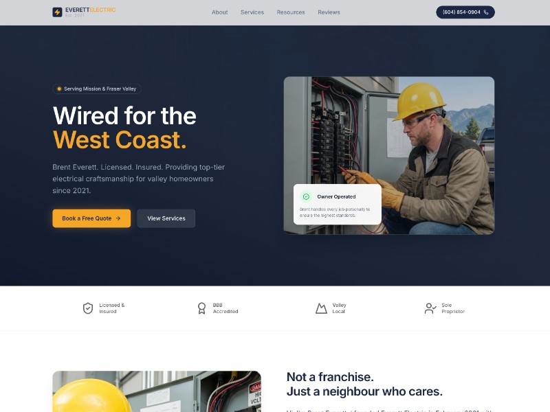 Preview for Everett Electric Service Landing Page Template