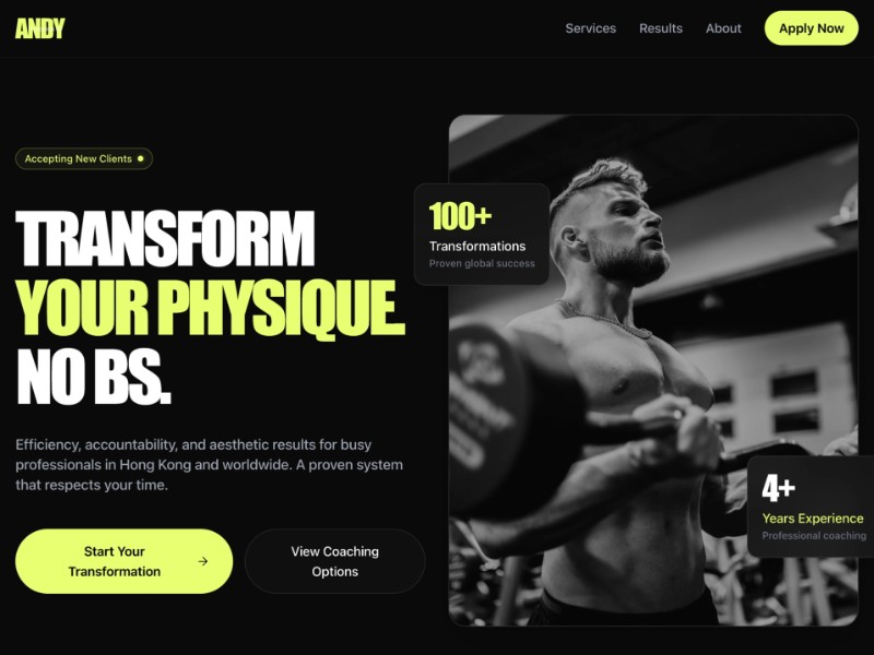 Preview for Elite Fitness Coaching Landing Page Template