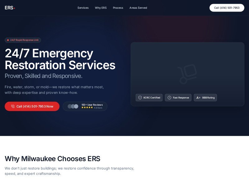 Preview for Emergency Restoration Services Landing Page Template