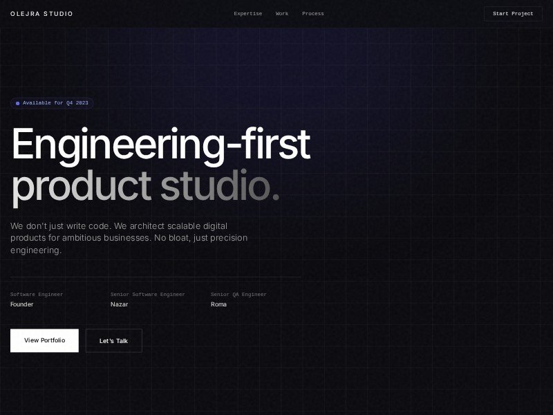 Preview for Boutique Engineering Studio Landing Page Template