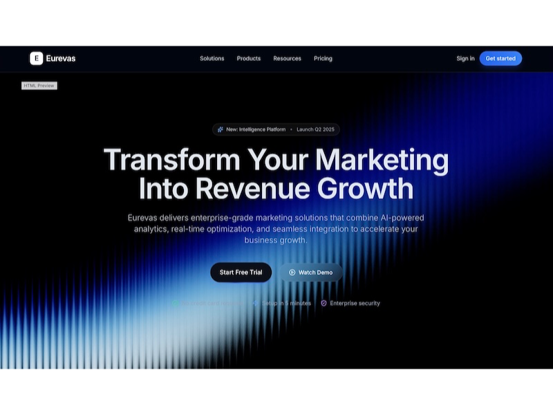 Preview for Enterprise Marketing Landing Page Template