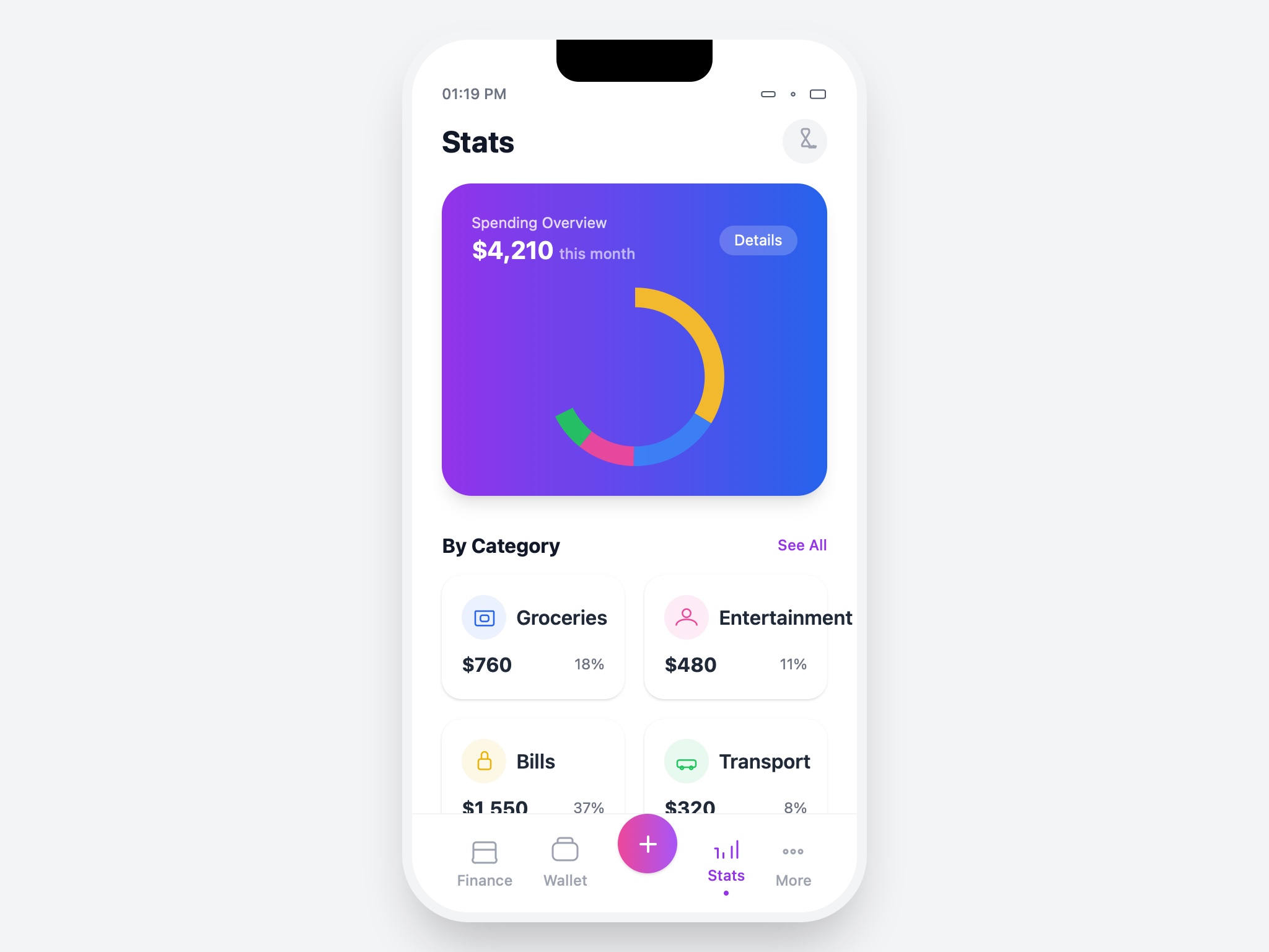 Preview for Monthly Spending and Category Stats