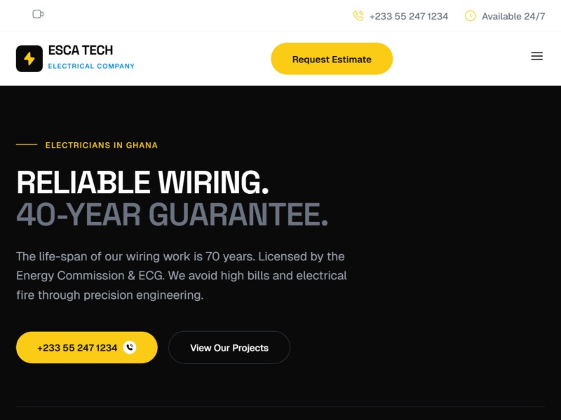 Preview for Electrical Services Landing Page Template