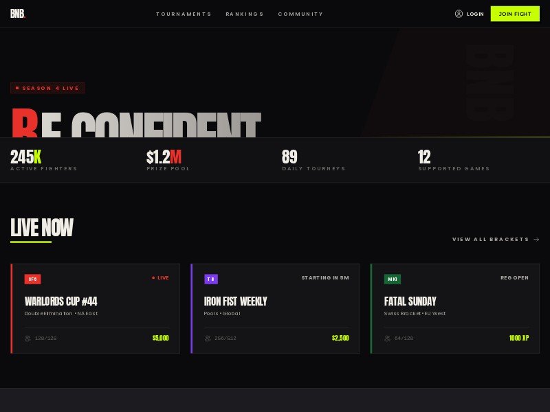 Preview for Esports Tournament Platform Landing Page Template