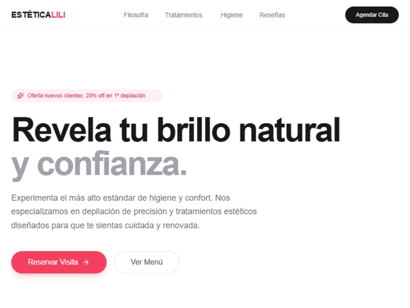 Preview for Beauty Studio Landing Page Template