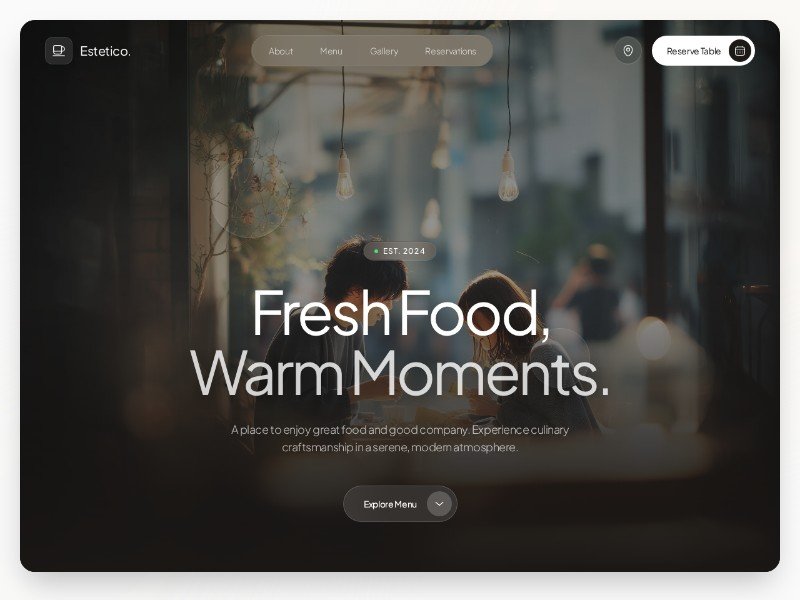Preview for Estetico Café Restaurant Landing Page Template