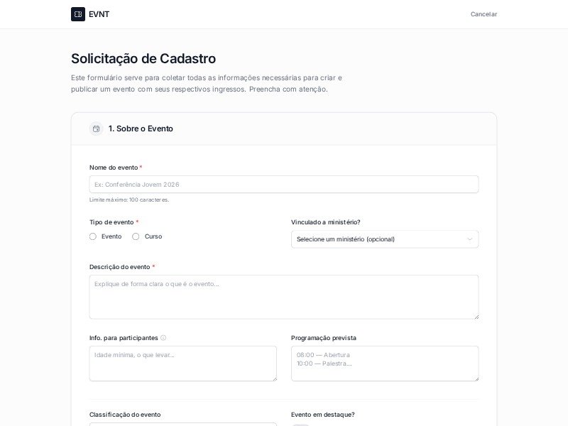 Preview for Event Registration & Ticketing Form Template