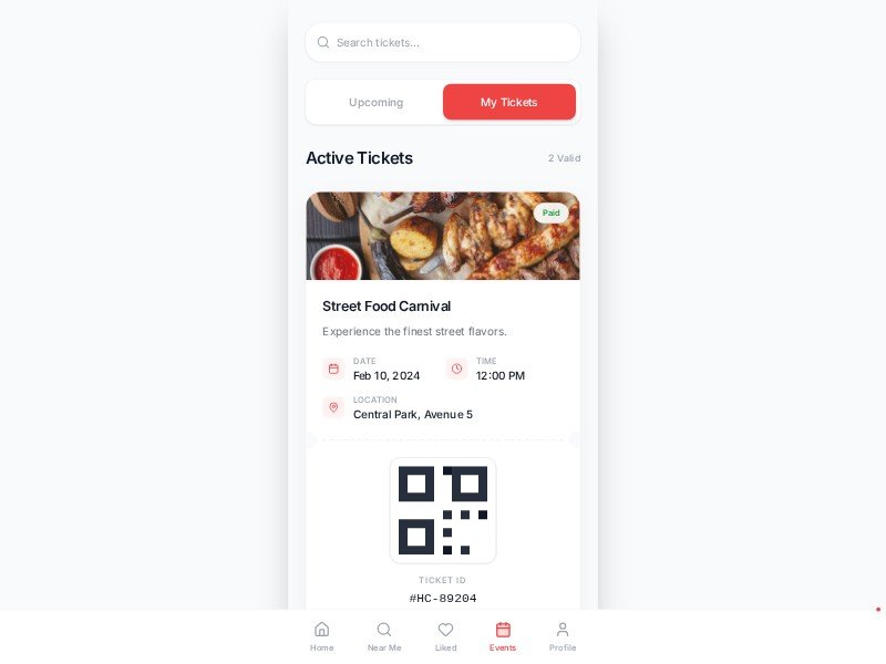 Preview for Event Tickets Mobile UI Template