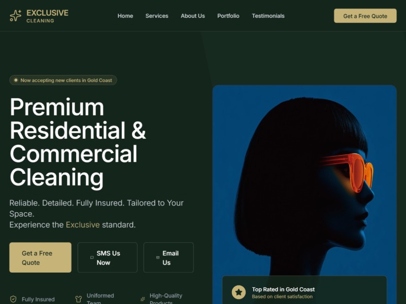 Preview for Exclusive Cleaning Services Landing Page Template