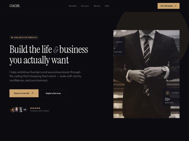 Preview for Executive Coaching Landing Page Template - home