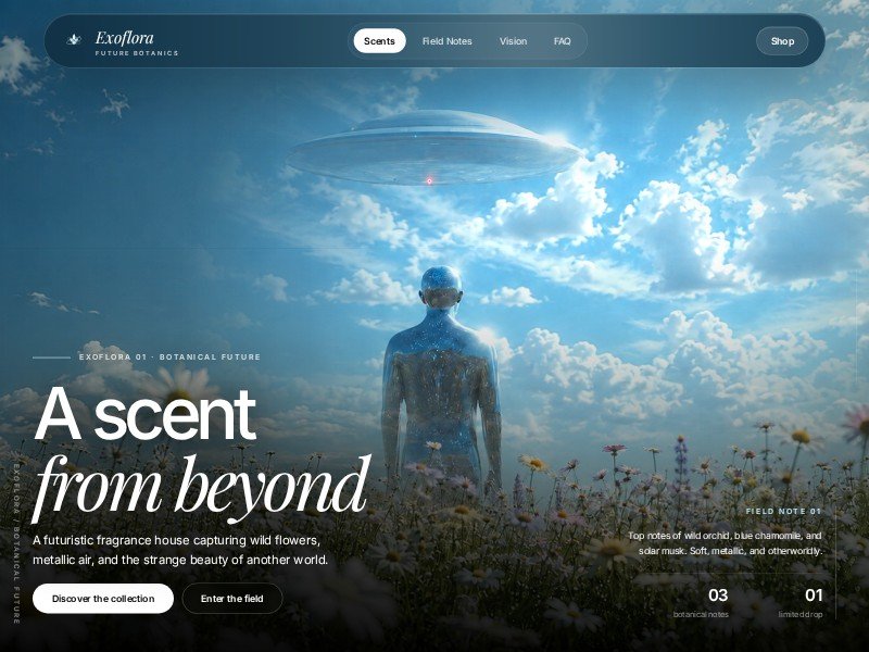 Preview for Exoflora Futuristic Fragrance Landing Page Template