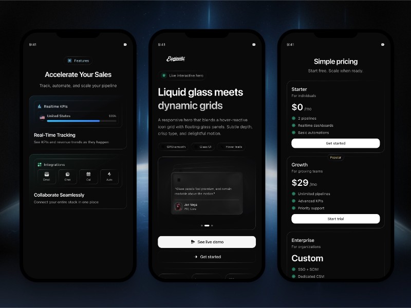 Preview for Mobile Sales Dashboard Template