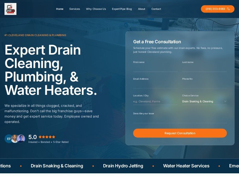 Preview for Plumbing & Drain Service Landing Page Template