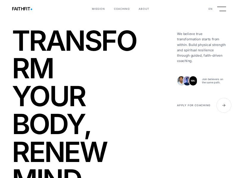 Preview for FaithFit Coaching Landing Page Template