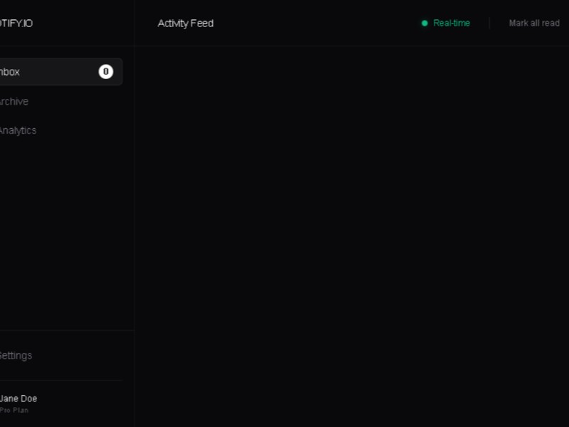Preview for Notification Dashboard Web App Template