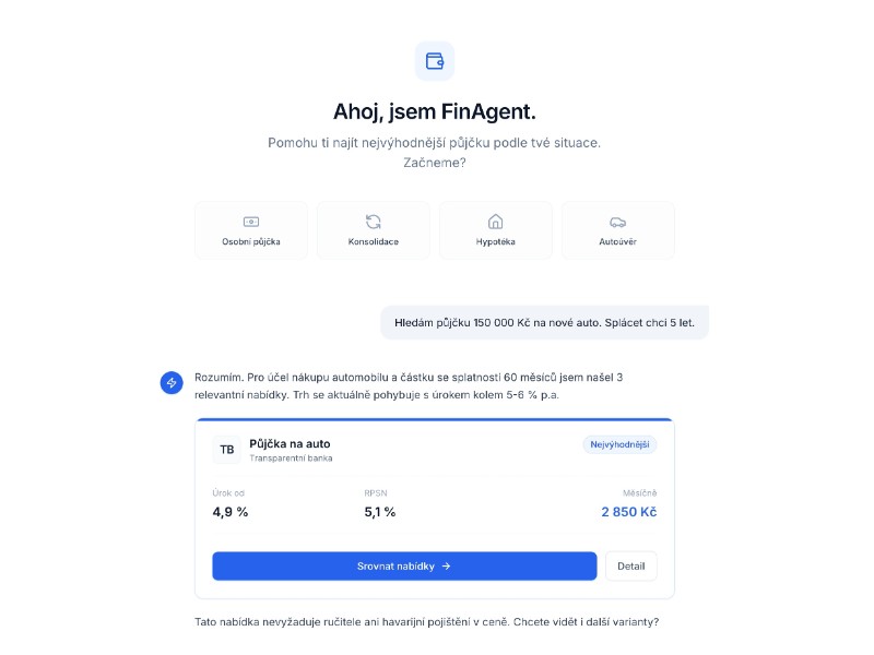 Preview for FinAgent AI Loan Advisor Chat UI Template