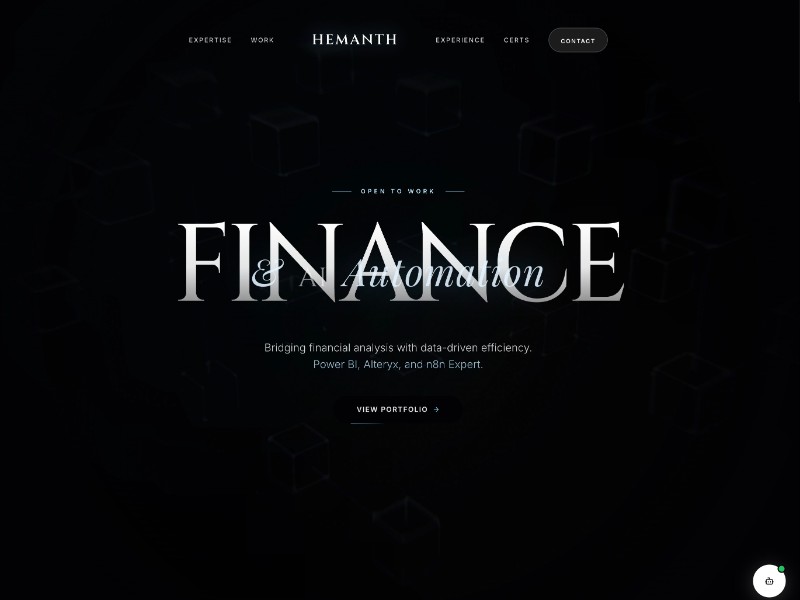 Preview for Finance & AI Portfolio Landing Page Template