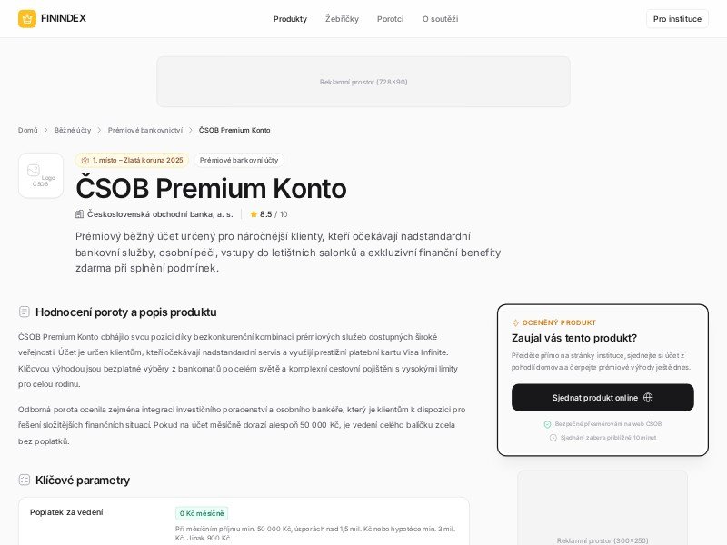 Preview for Financial Product Review Landing Page Template