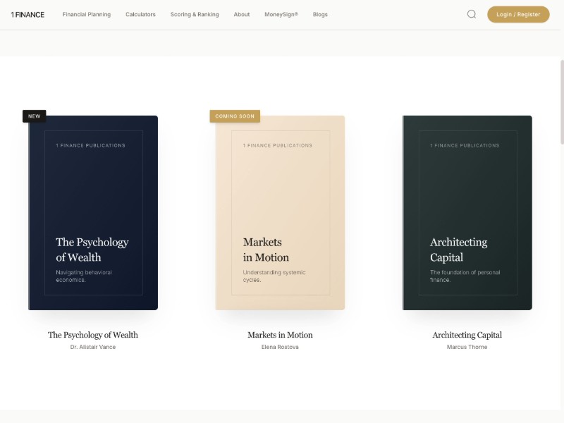 Preview for Finance Publications Landing Page Template