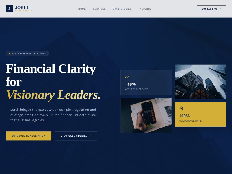 Preview for Joreli Financial Advisory Landing Page Template