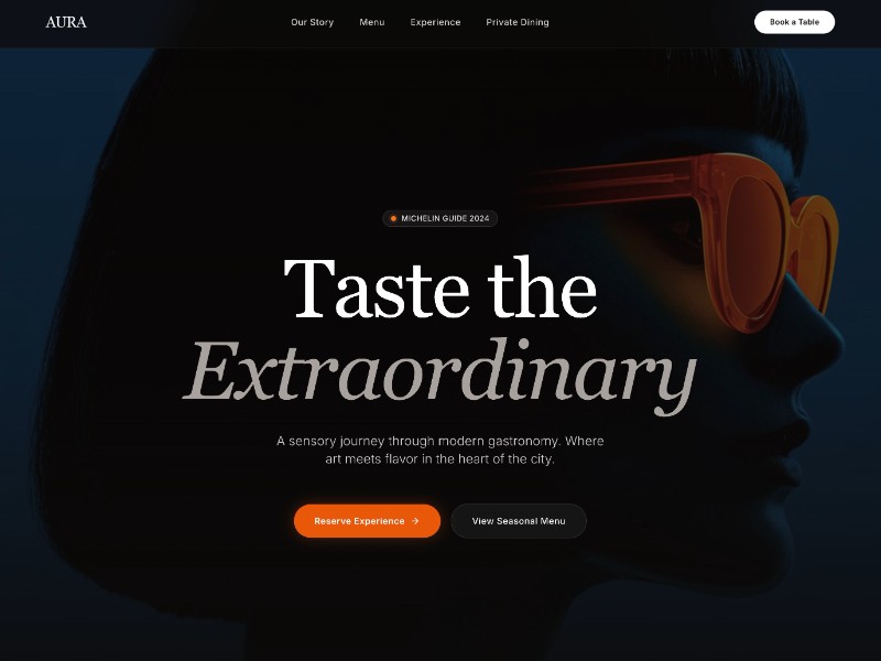 Preview for Fine Dining Restaurant Landing Page Template