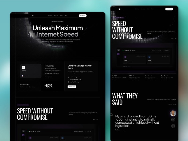Preview for Finex Gaming VPN Landing Page Template