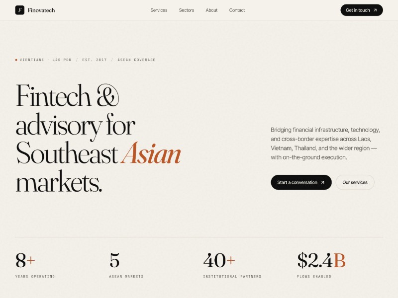 Preview for Fintech and Advisory Landing Page Template